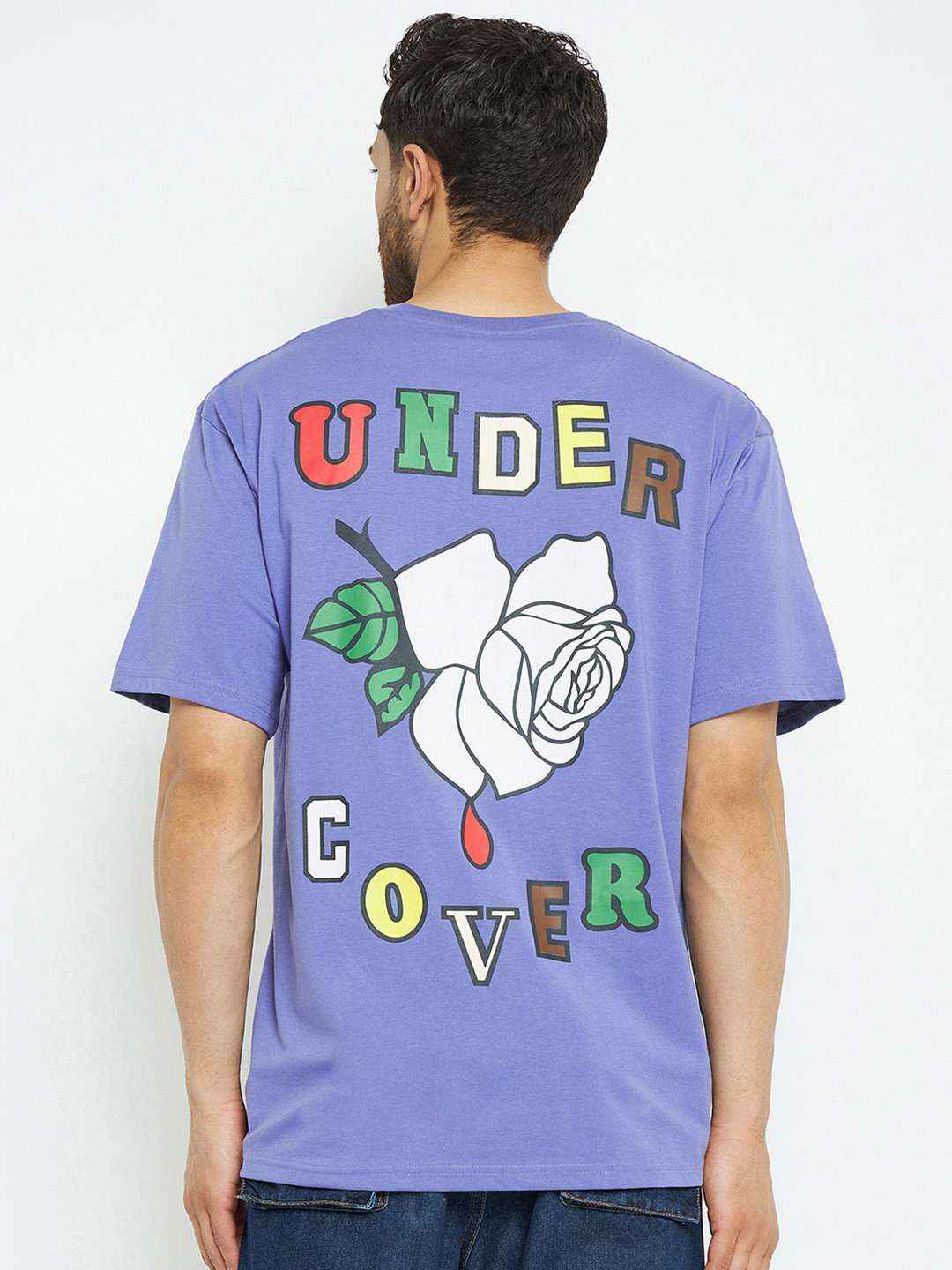 Skidlers Typography Printed Drop-Shoulder Pure Cotton Oversized Summer T-shirt