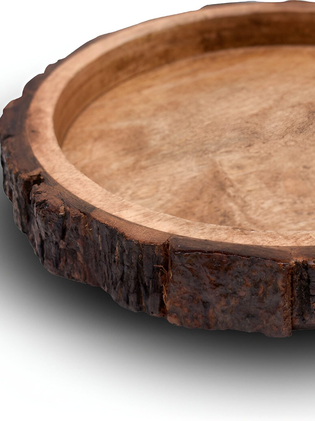 natureCRAFTS Brown Round Shaped Serving Tray
