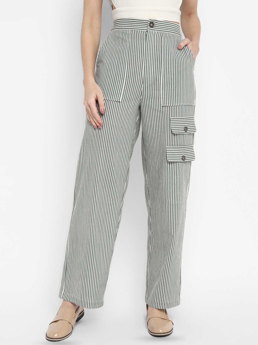 Taurus Women Vertical Striped Smart Trousers