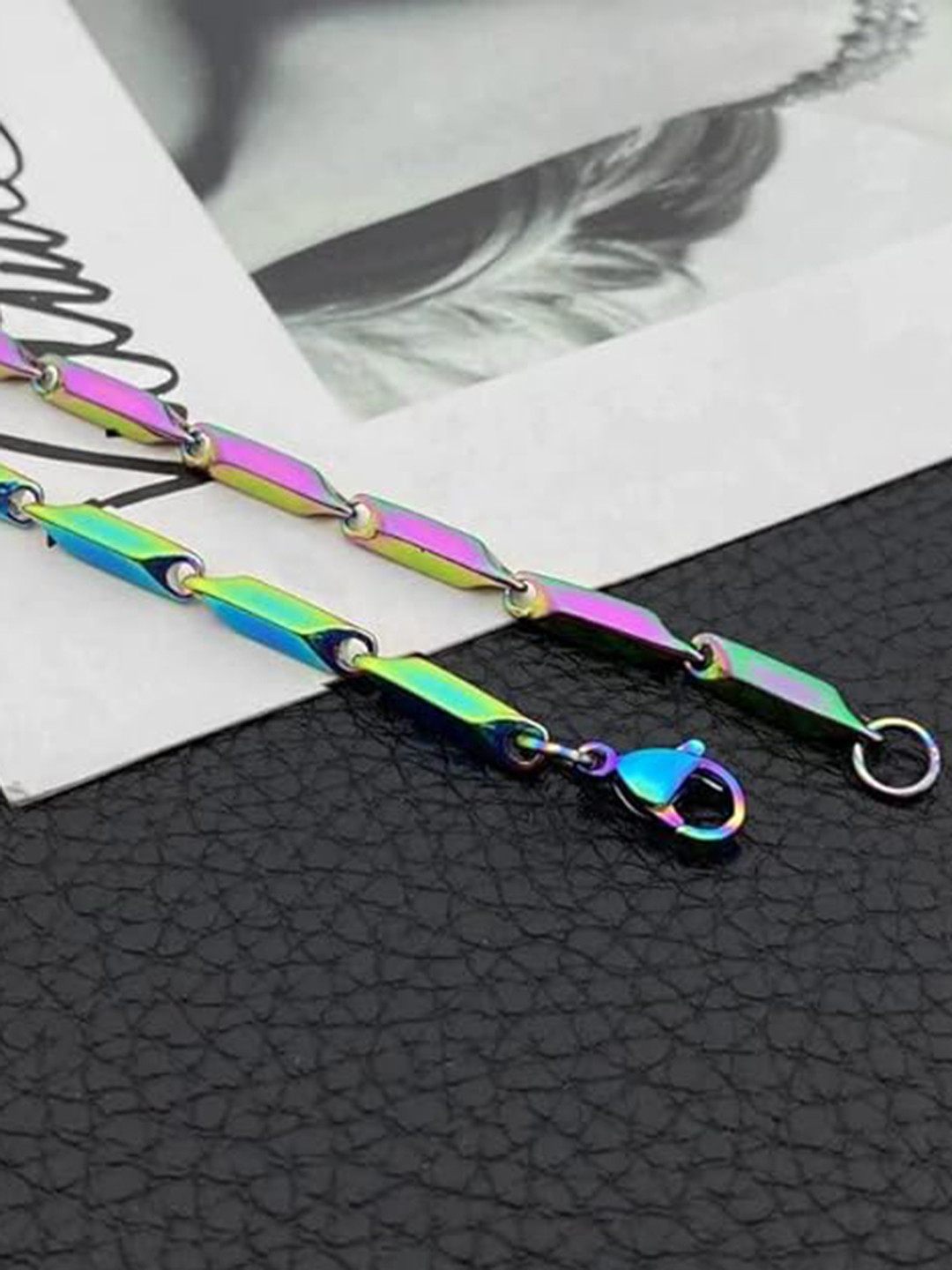 MEENAZ Men Silver-Plated Stainless Steel Statement Chains