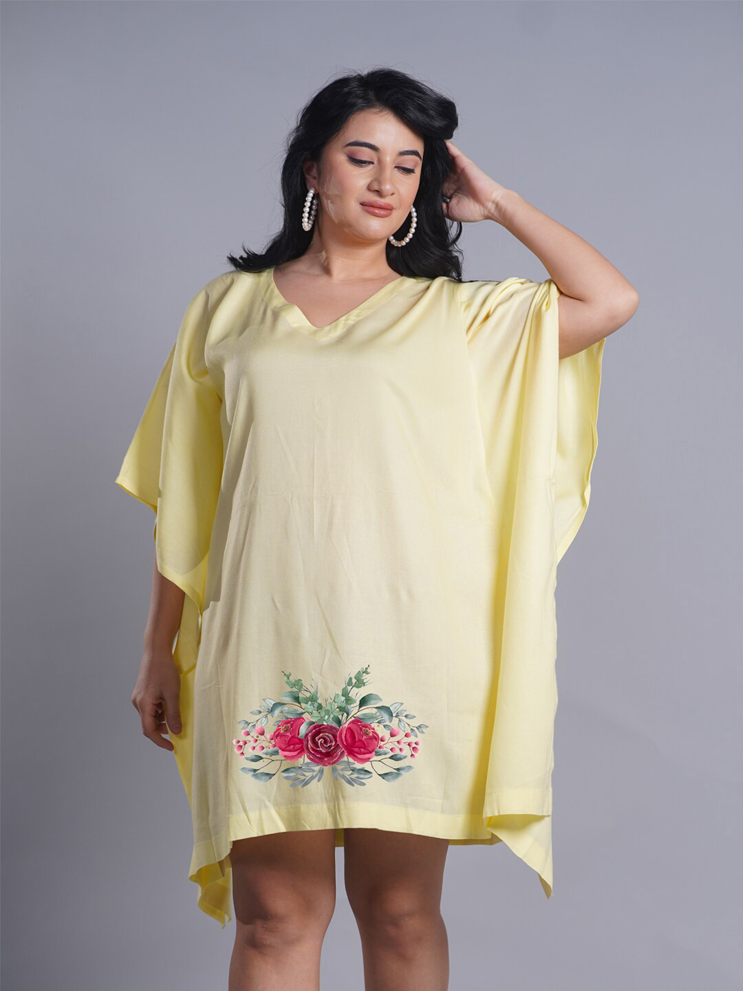 LetsDressUp  V-Neck Extended Sleeves Kraftan Plus Size Dress