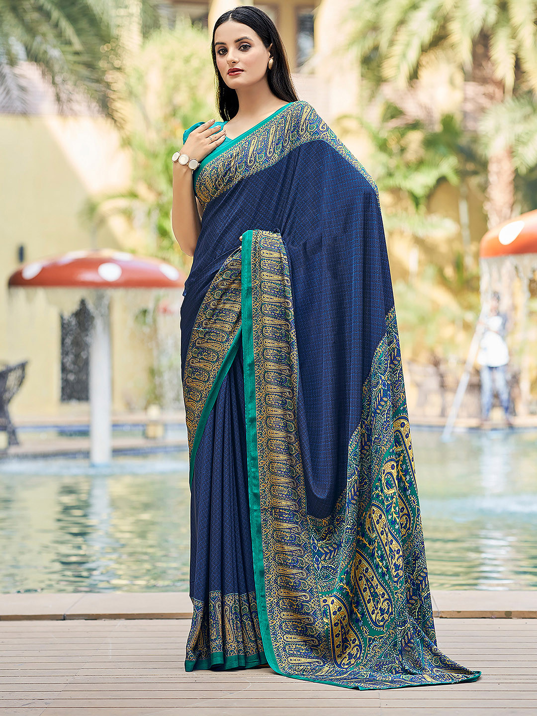 Mitera Ethnic Motifs Maheshwari Saree