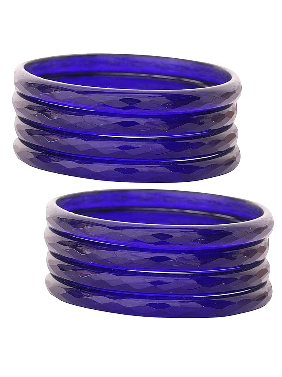 NMII Set Of 8 Diamond Cut Pattern Glossy Finished Bangles