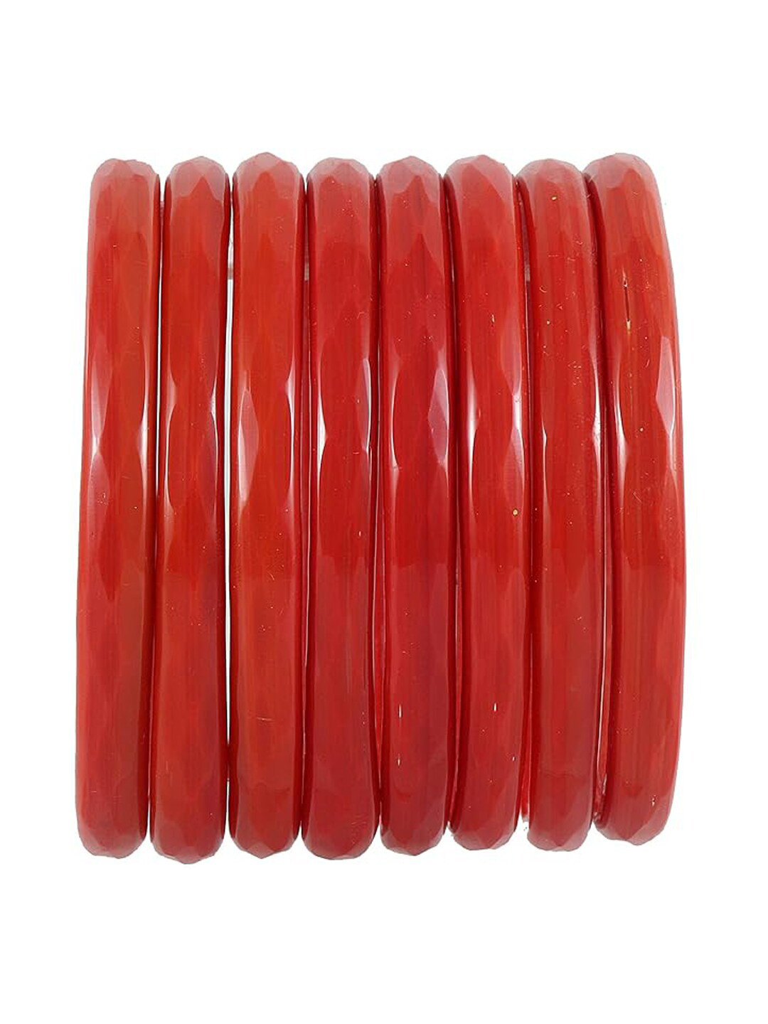 NMII Set Of 8 Diamond Cut Pattern Glossy Finished Bangles