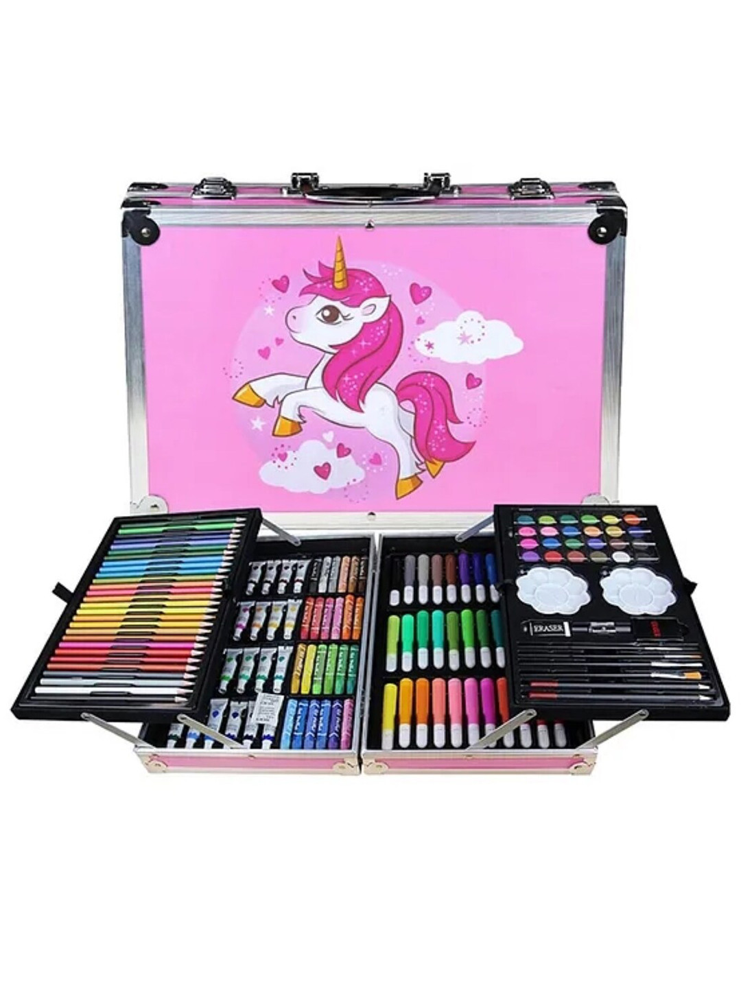 FEELHIGH 145 pcs Artist Colour Set -Unicorn Color Box With Multiple Coloring Kit
