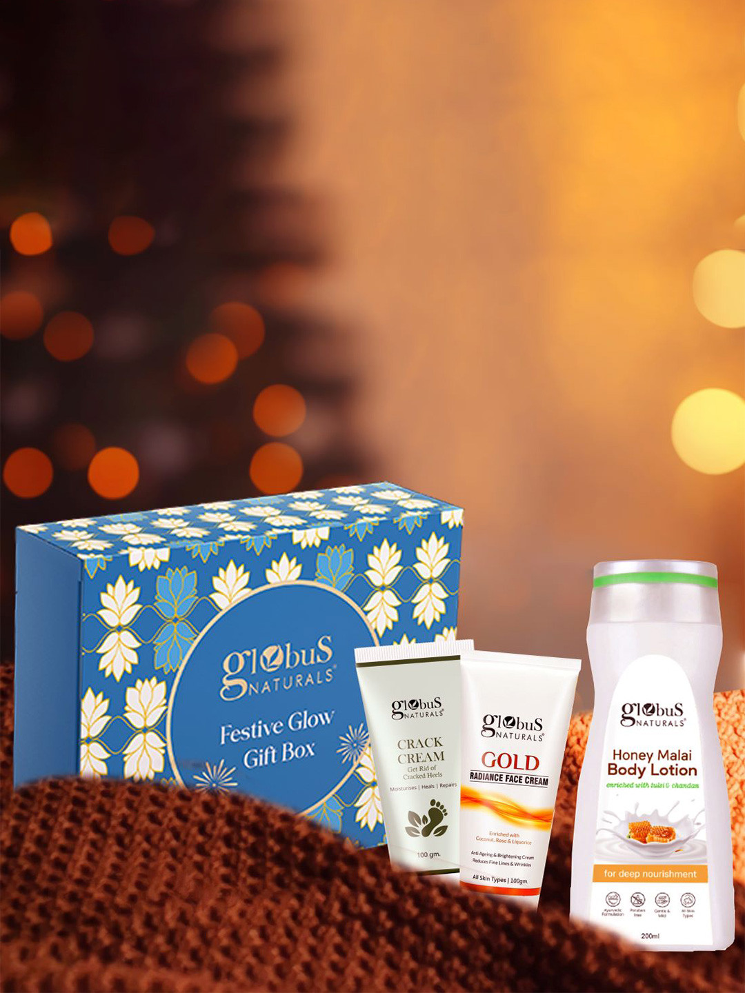 Globus naturals 3-Pcs Body Lotion-Crack Cream & Face Cream Gift Set