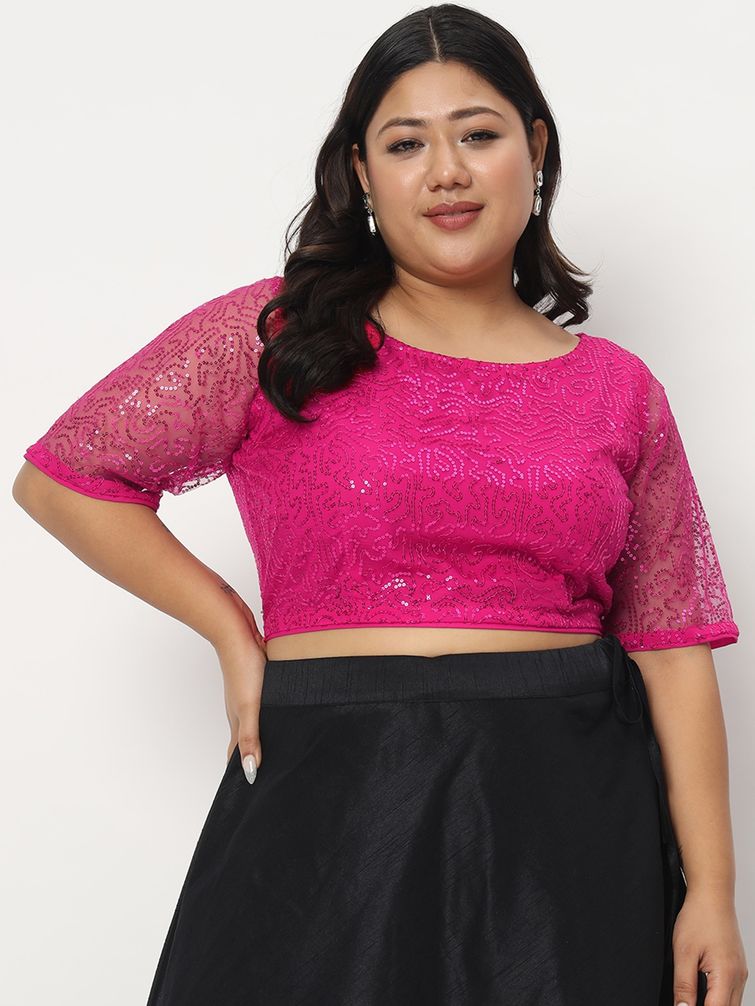 Plus size saree blouse online top