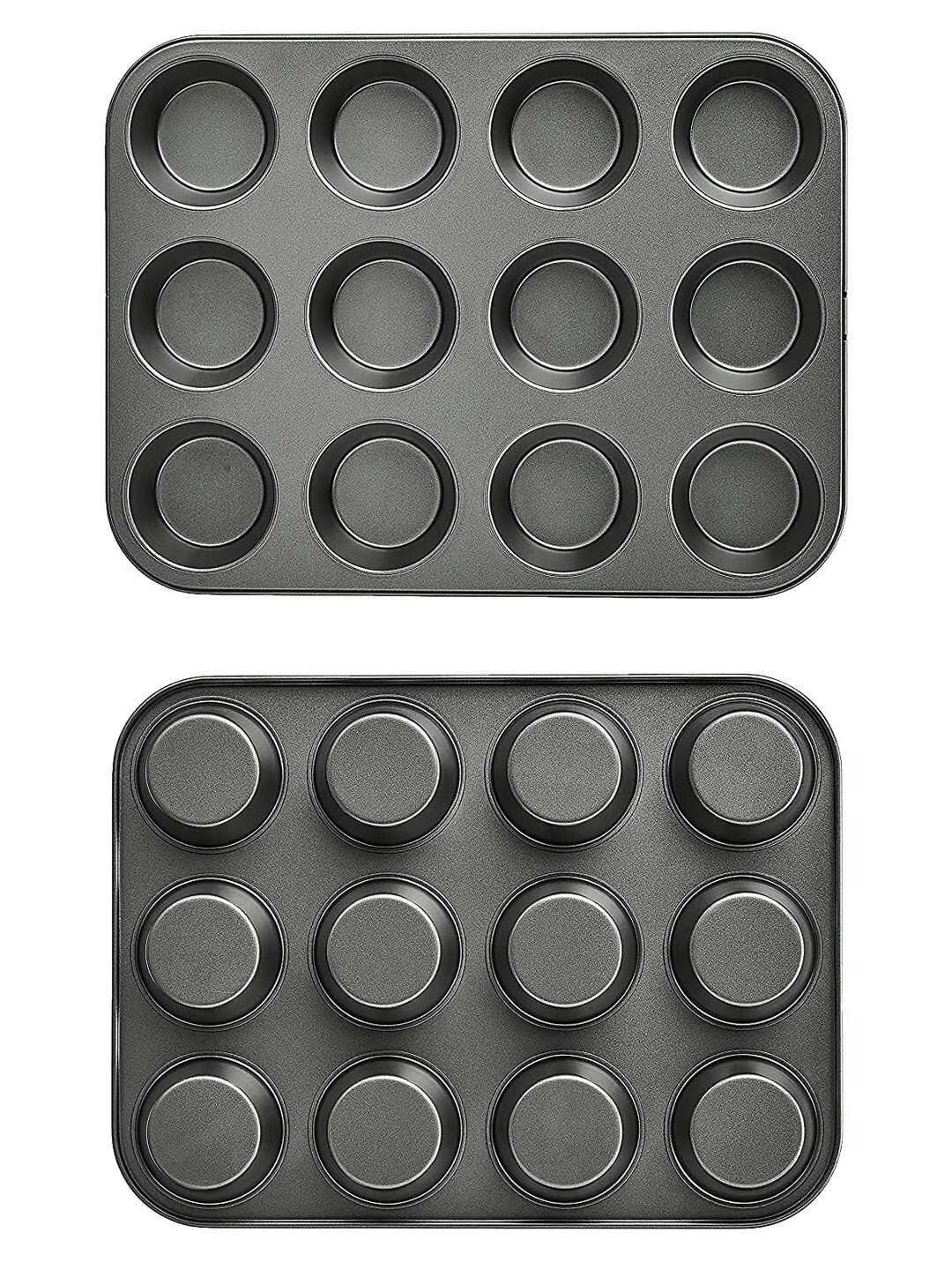 URBANFIX Black 12 Slot Non Stick Baking Mould