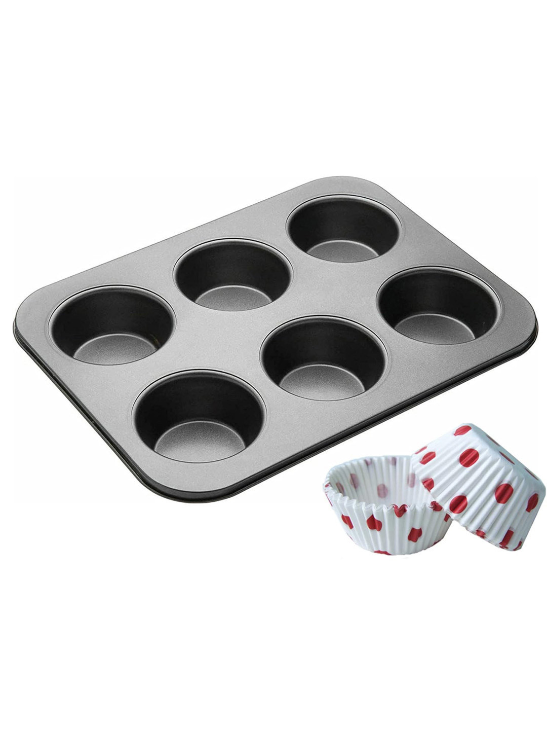 URBANFIX Black Non-stick Cupcake Mould