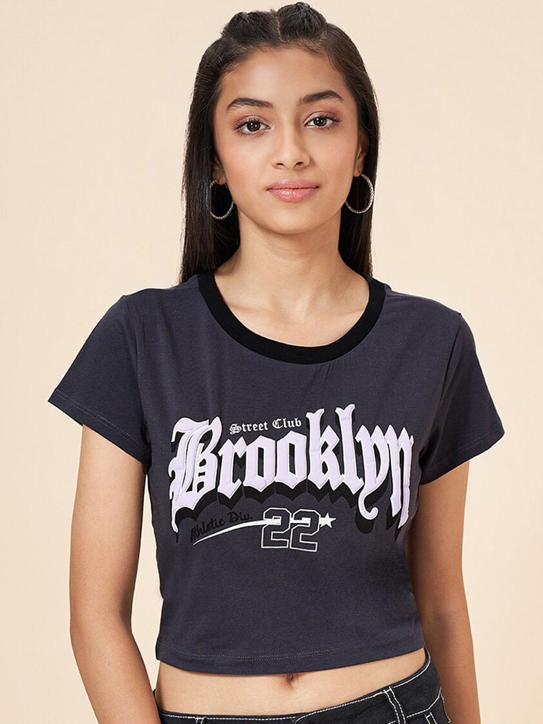 Coolsters by Pantaloons Girls Typography Printed Crop T-shirt