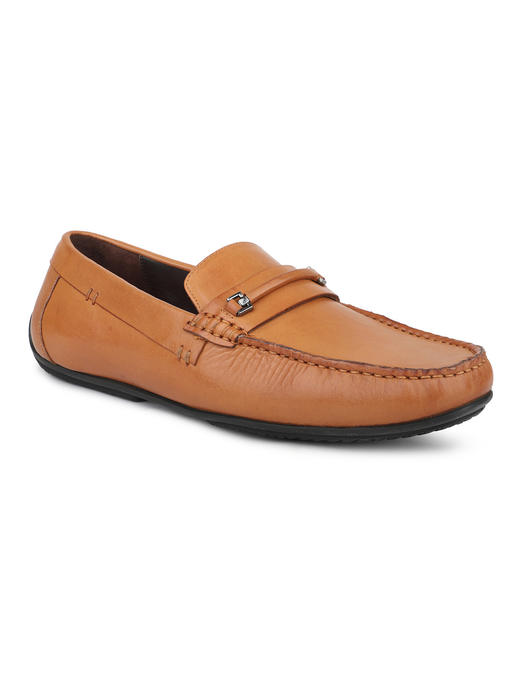 ATESBER by Inc.5 Men Buckle Detailed Leather Driving Shoes