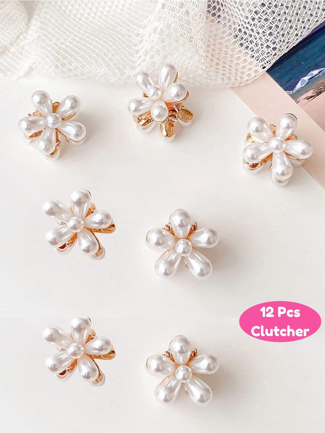 BAESD Set of 12 Beaded Claw Clips