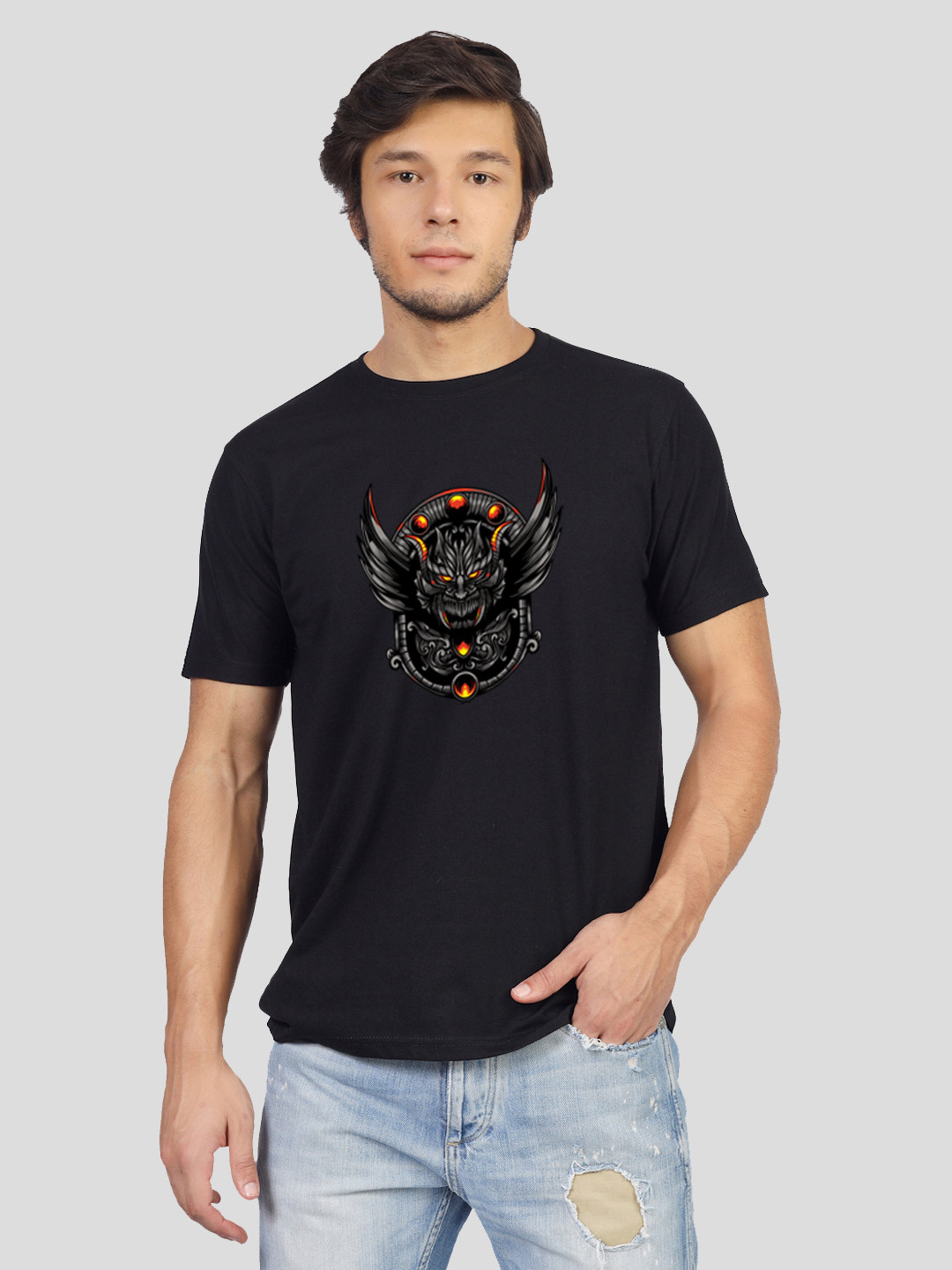 Greylongg Black Panther Printed Casual T-shirt