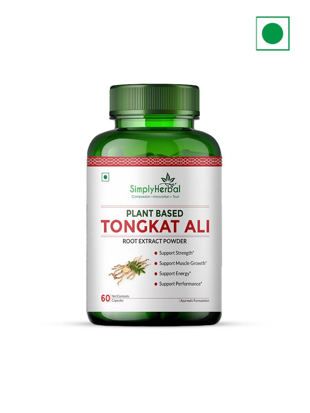 Simply Herbal Tongkat Ali Root Extract Capsules - 60 Capsules