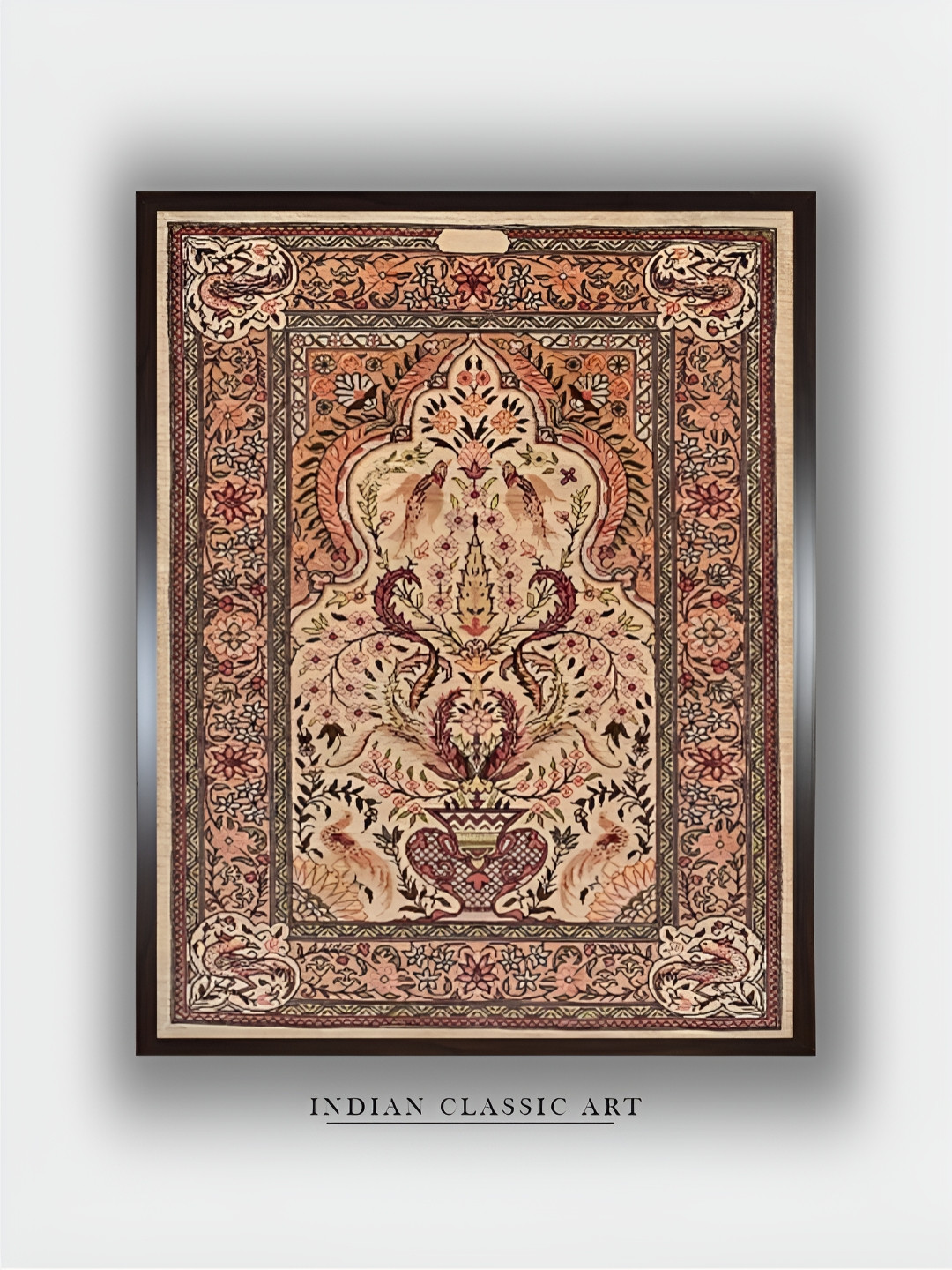 INDIAN CLASSIC ART Floral Painted Canvas Wall Rectangle Paintings Wall Art - 20x30In