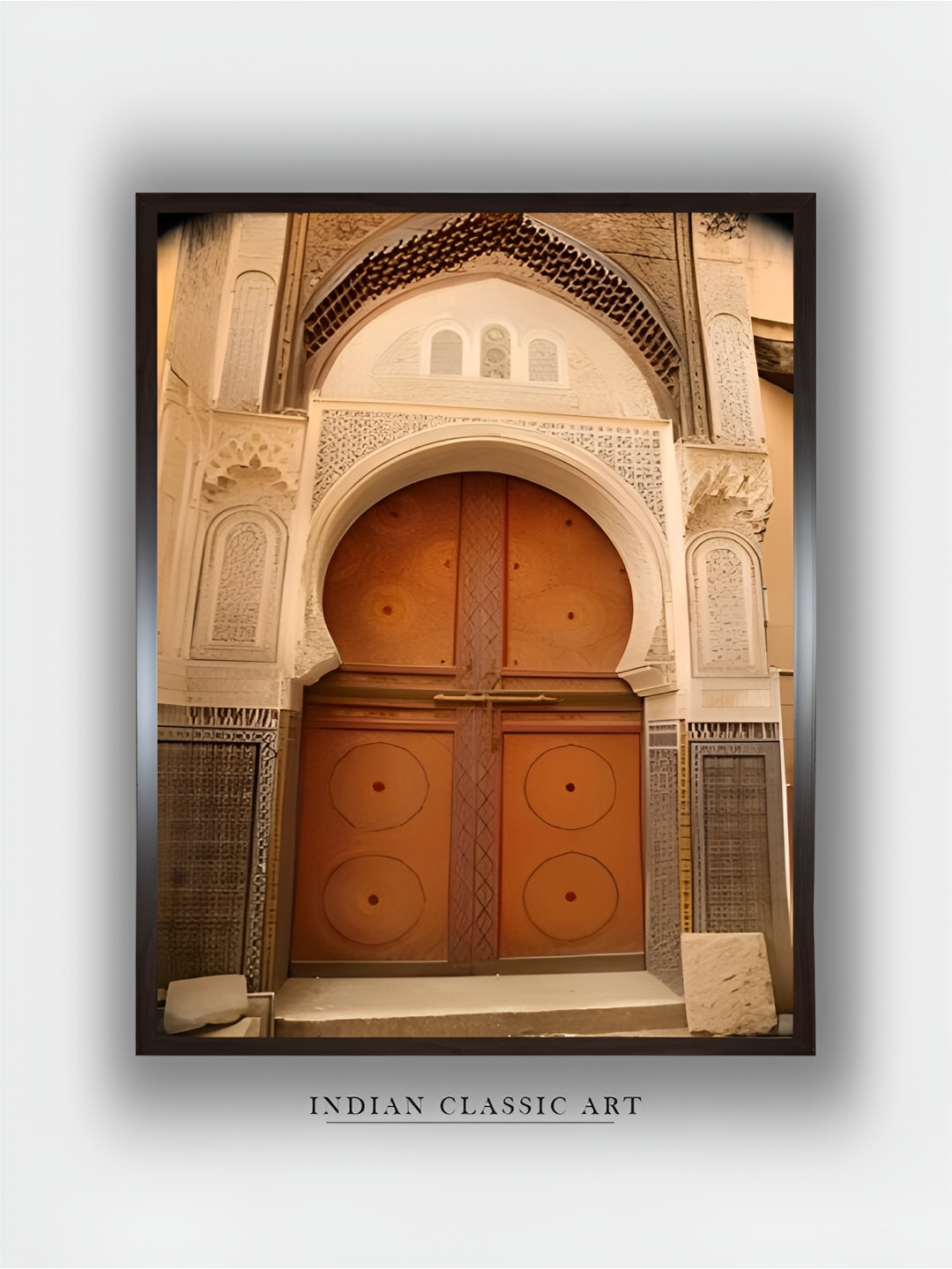 INDIAN CLASSIC ART Brown & Off White Canvas Abstract Wall Art