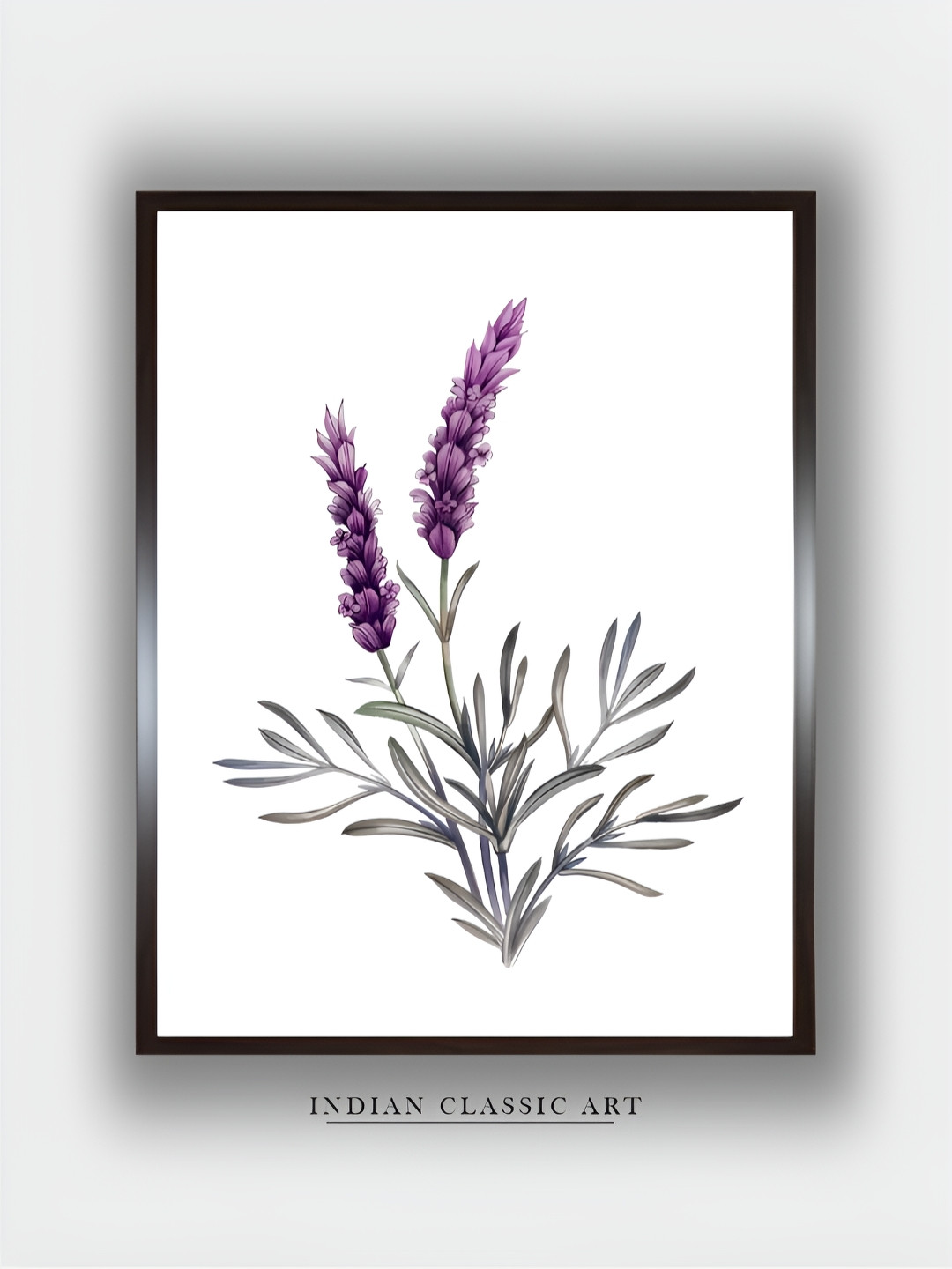 INDIAN CLASSIC ART White & Purple Floral Canvas Painting Wall Art