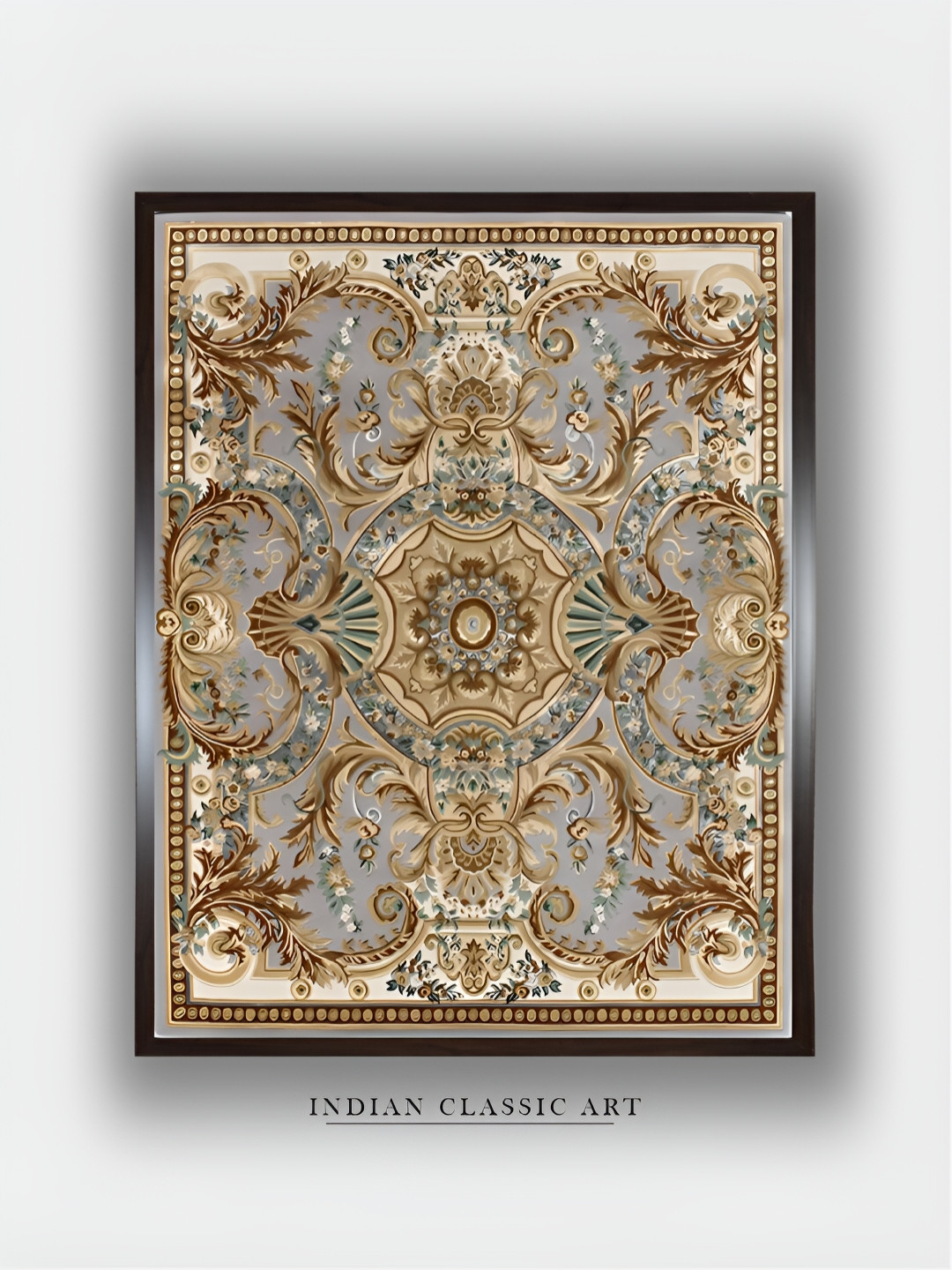 INDIAN CLASSIC ART Grey & Brown Wooden Abstract Wall Art