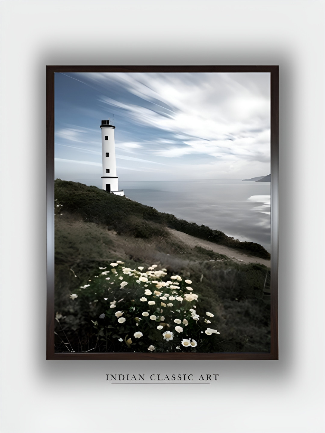 INDIAN CLASSIC ART White & Blue Wooden Abstract Wall Art