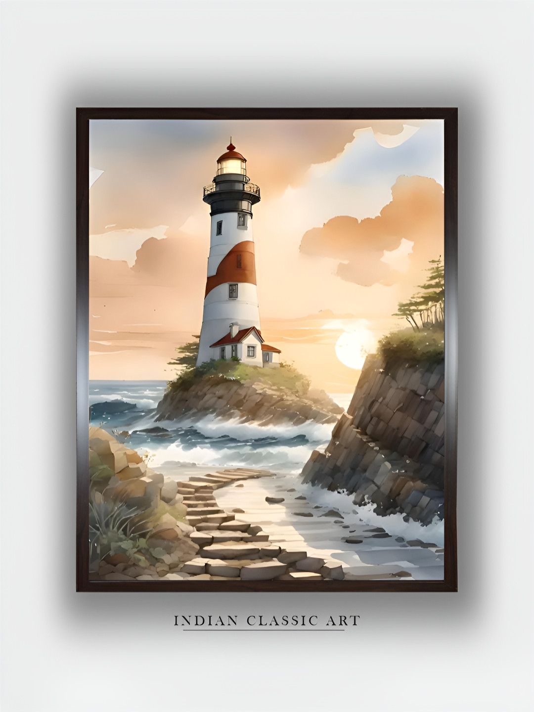 INDIAN CLASSIC ART White & Green Wooden Abstract Wall Art