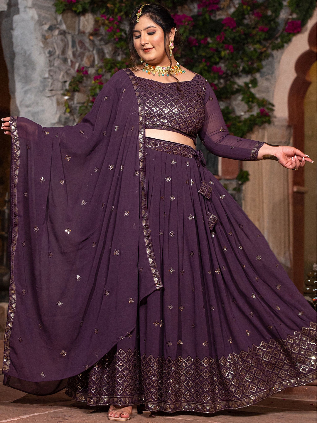 Buy plus size lehenga store online