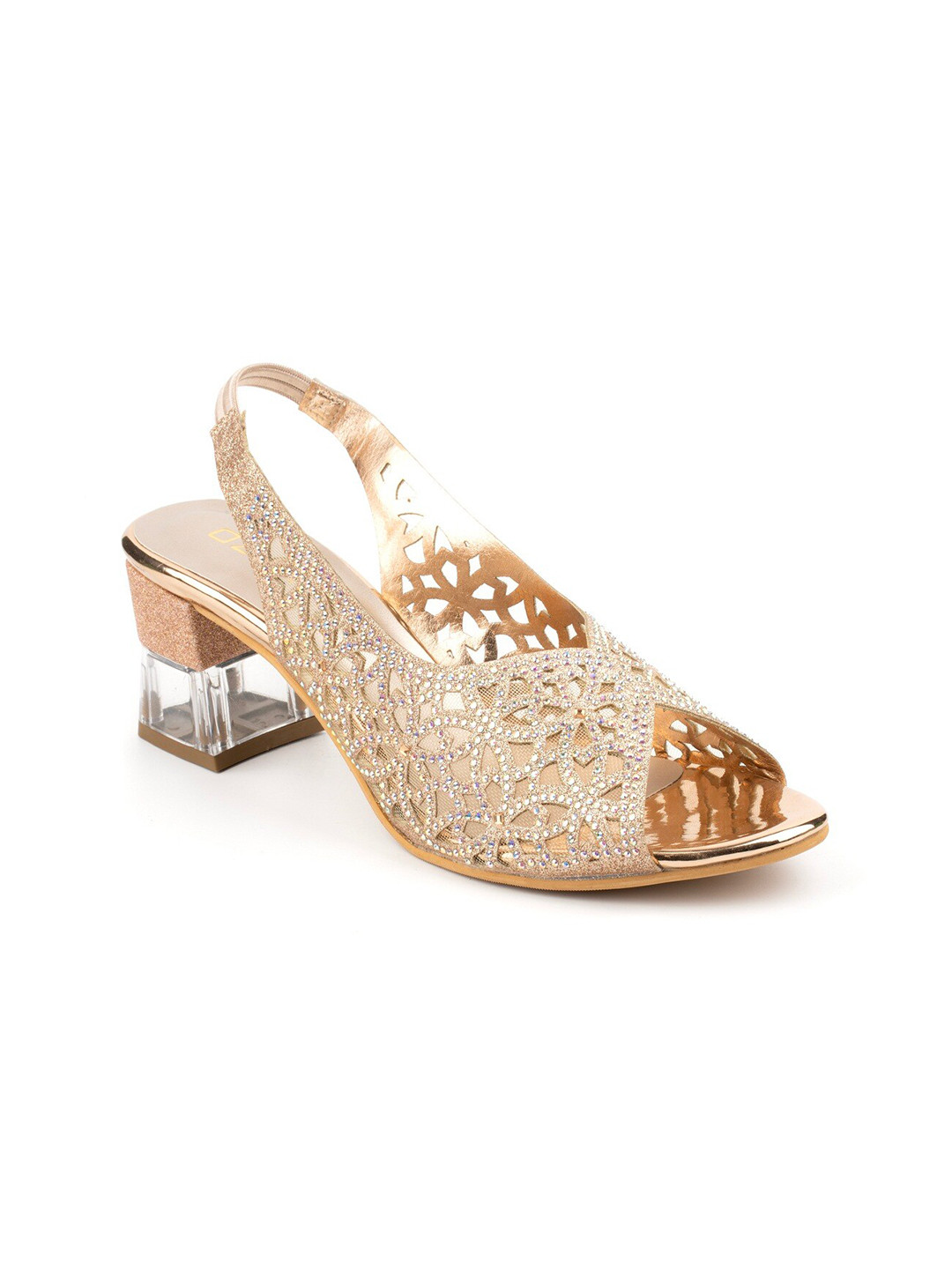 Ozuri Embellished Block Heeled Peep Toes