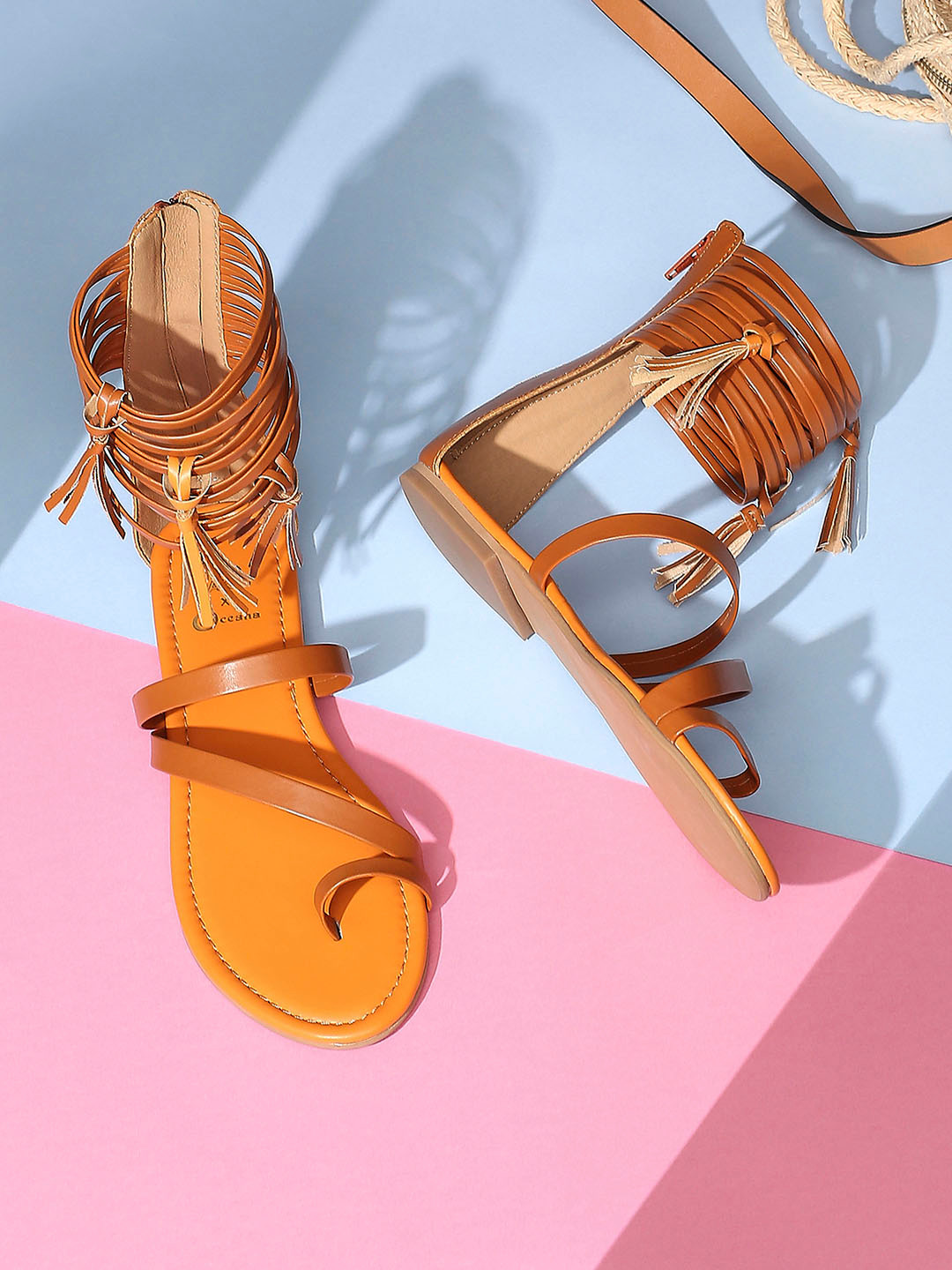 Tao Paris Tassels Mid-Top One Toe Flats