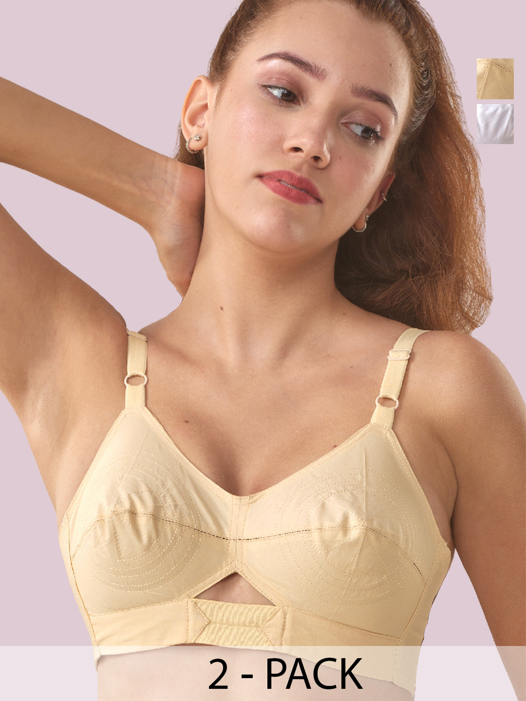 LUX VENUS Pack of 2 Full Coverage Cotton T-shirt Bra With All Day Comfort