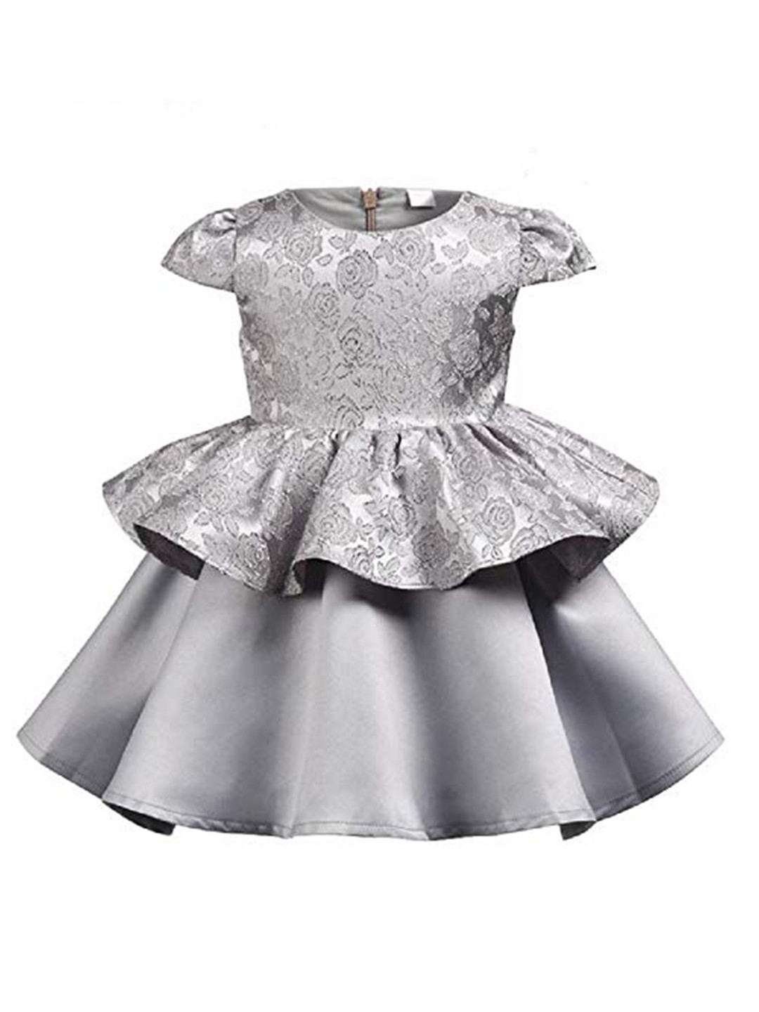 BAESD Kids-Girls Embellished Satin Fit & Flare Party Dress