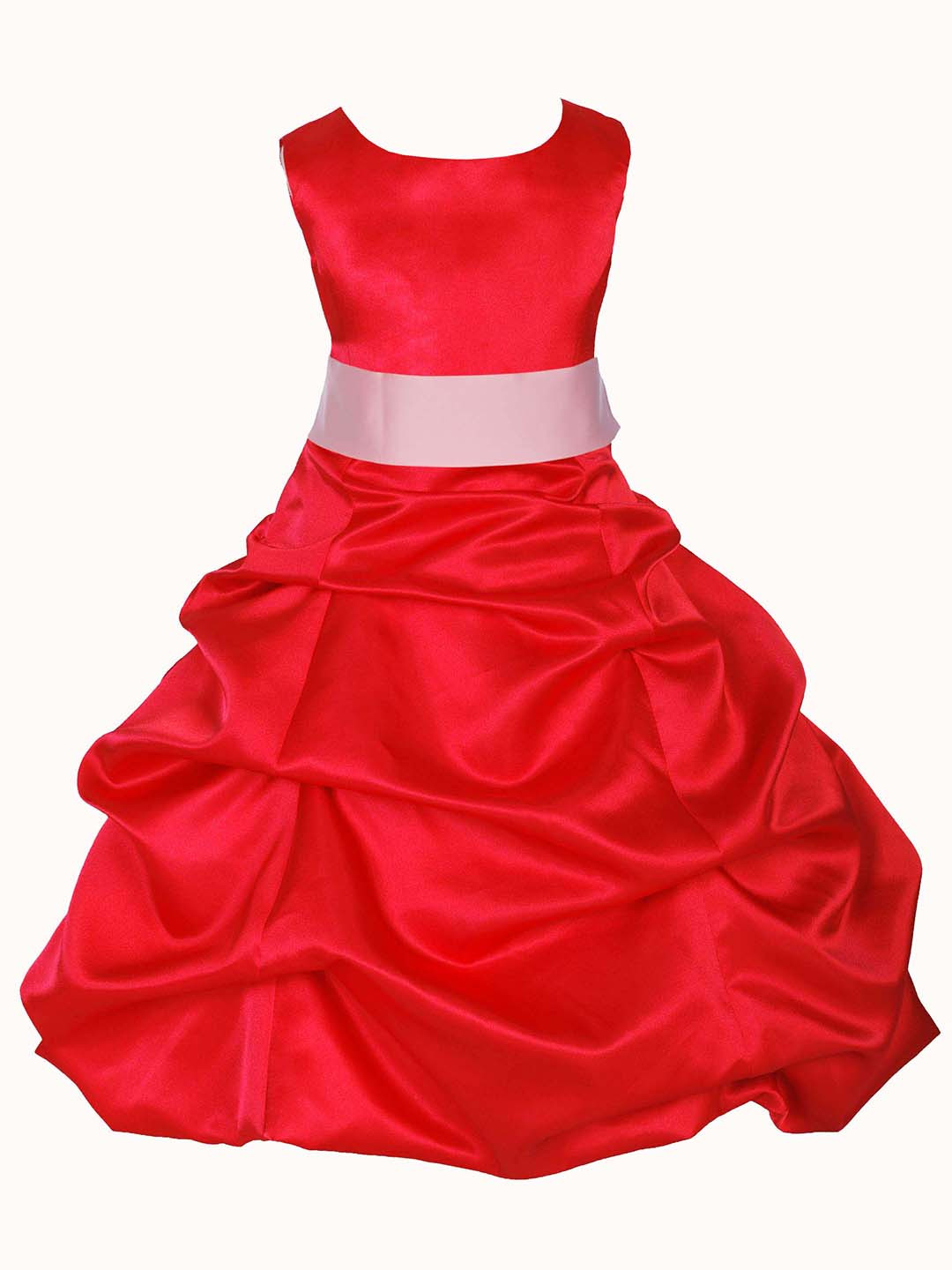 BAESD Kids-Girls Satin Round Neck Maxi Dress