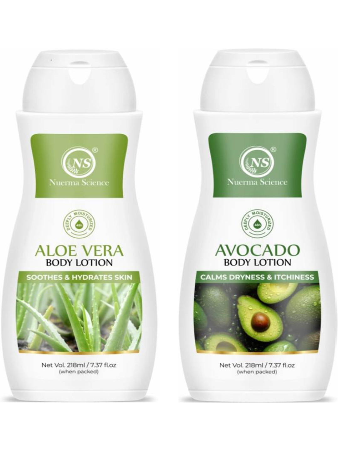 Nuerma Science Set of Aloe Vera & Avocado Body  Lotion - 218 ml each