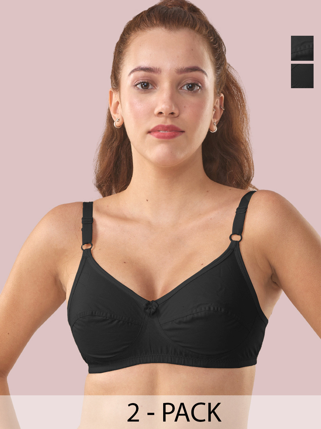LUX VENUS Pack Of 2 Full Coverage Pure Cotton Everyday Bras With All Day Comfort