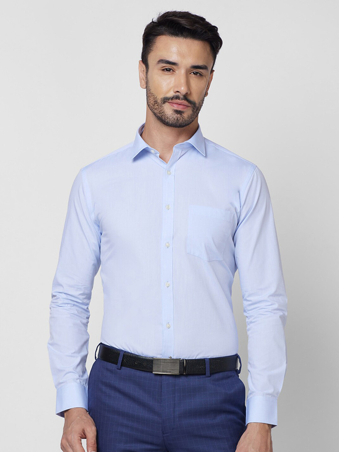 Park Avenue Cotton Spread Collar Slim Fit Curved Formal Shirt