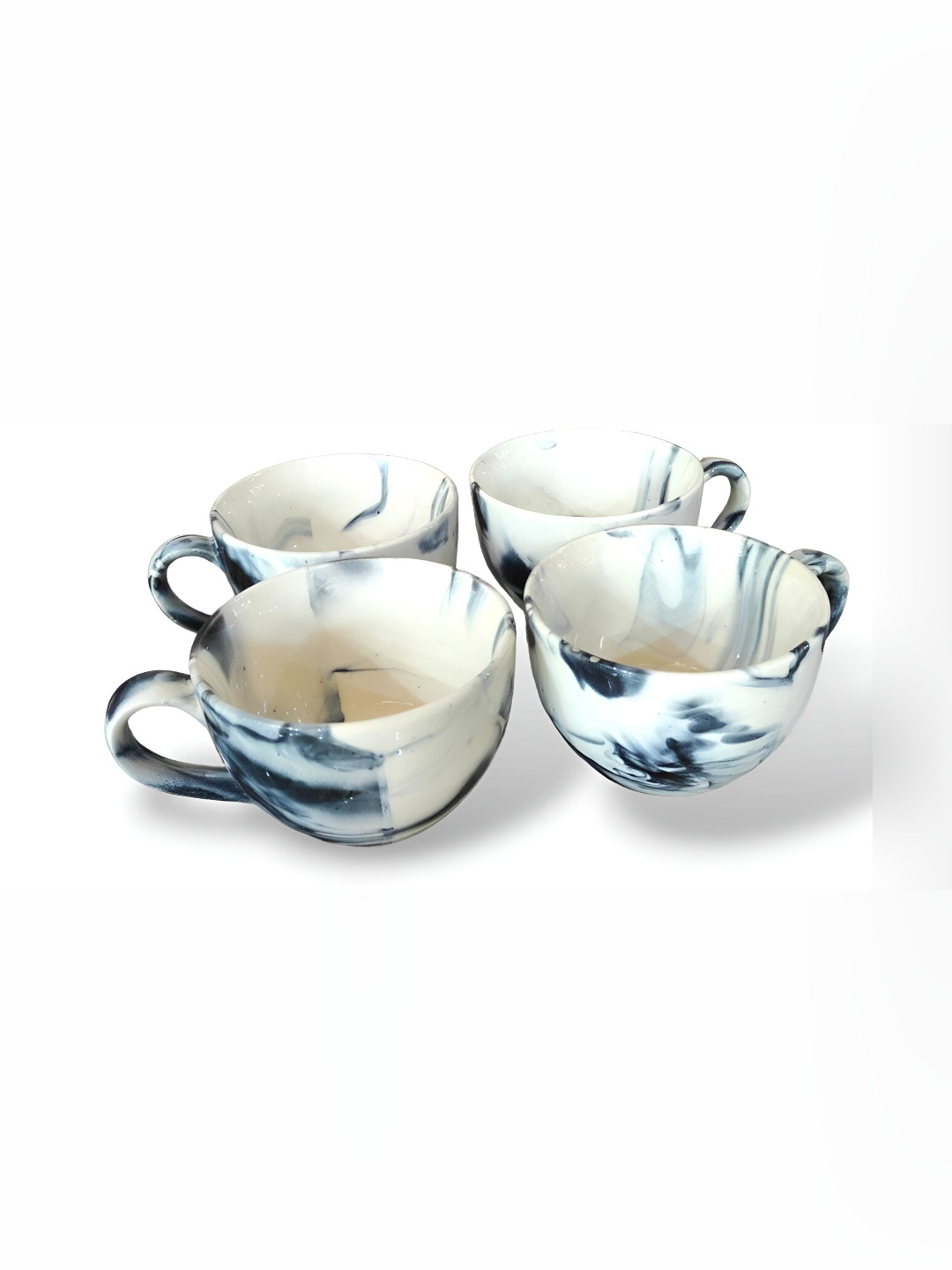 Your Local Store White & Blue 4 Pieces Ceramic Easy to Clean Serving Bowls