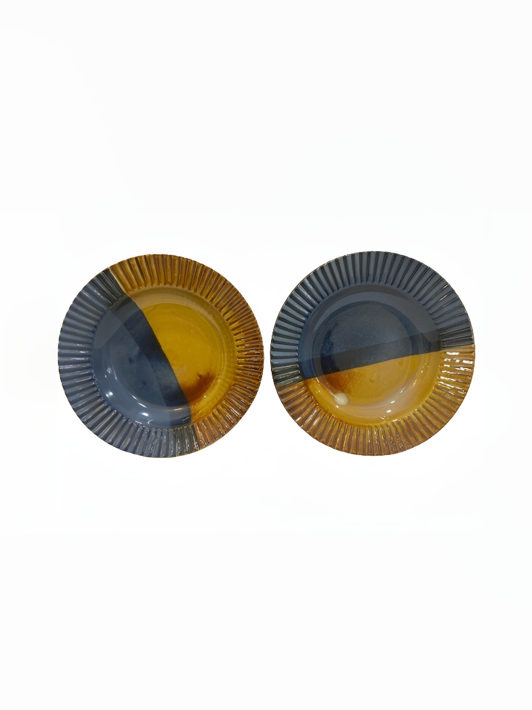 Your Local Store Blue & Beige 2 Pieces Ethnic Motifs Printed Ceramic Glossy Dinner Set