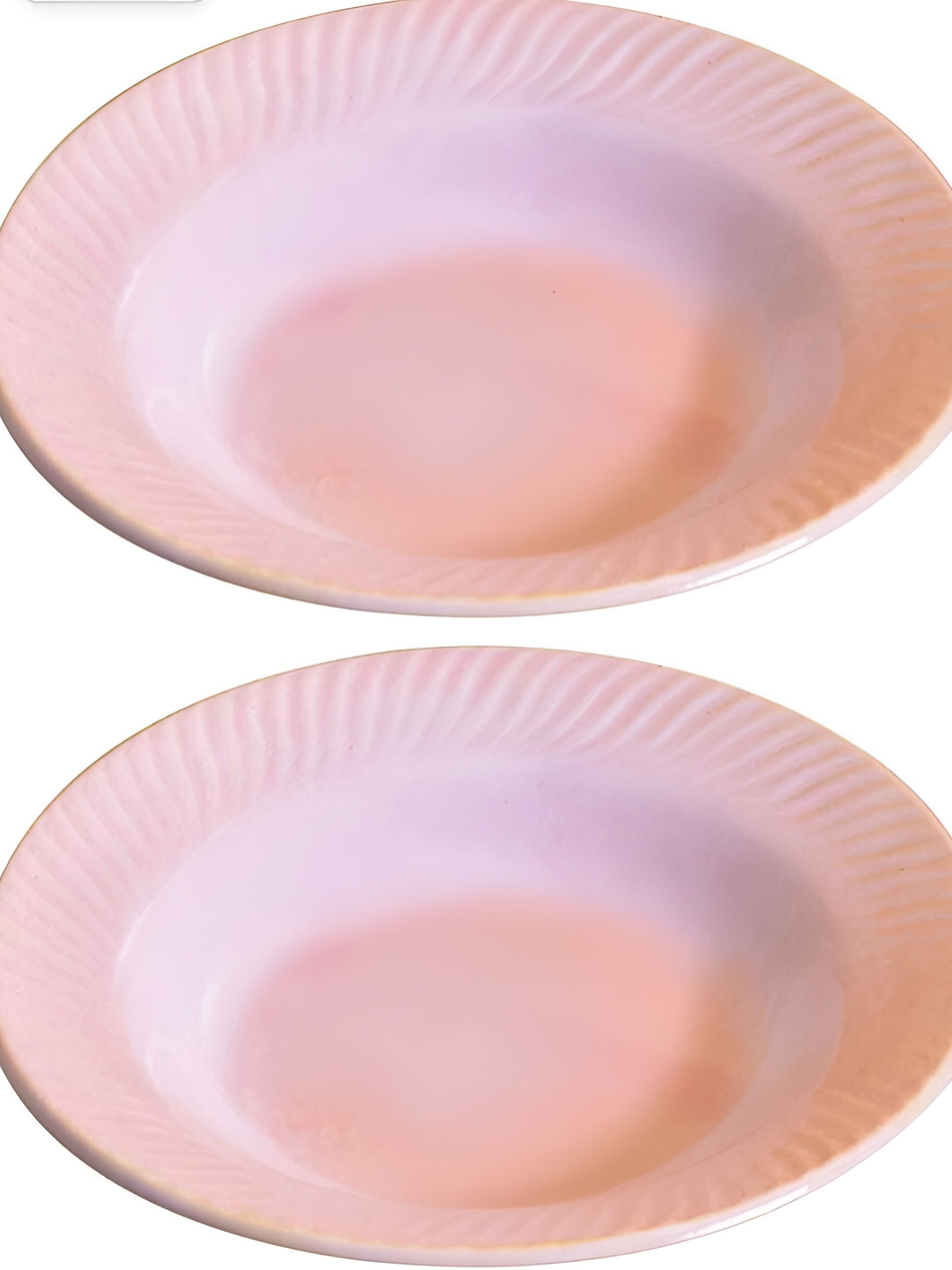 Your Local Store Pink 2 Pieces Textured Ceramic Glossy Plates