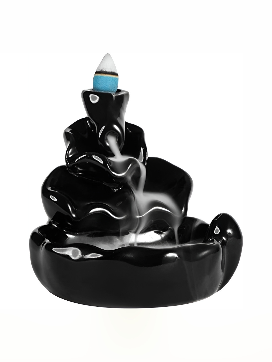 Your Local Store Black Ceramic Glossy Living Room Tiny Showpiece - 4.3 Inches