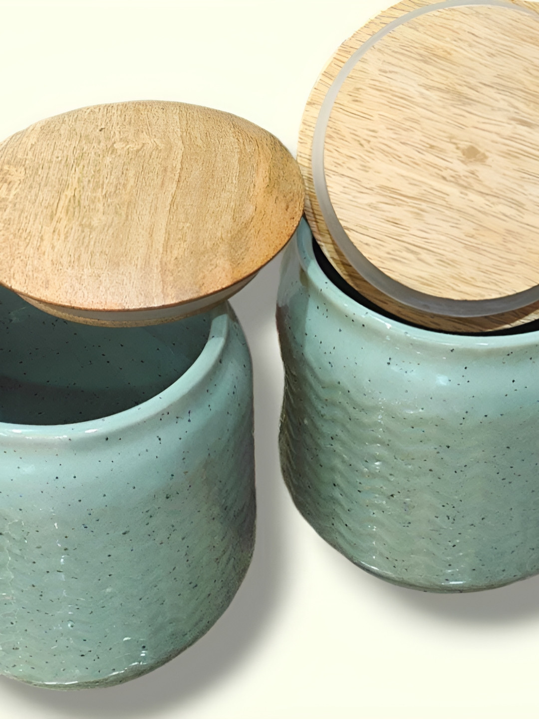 Your Local Store Green Ceramic Air Tight 2 Piece Flip Top Graduated Container-750ml