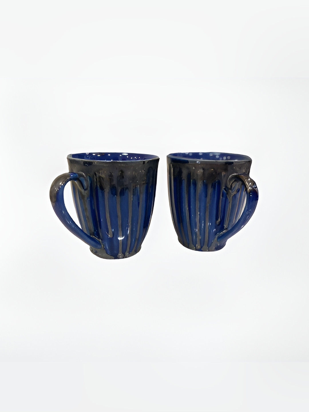 Your Local Store The Queen Blue Textured Ceramic Handmade 2 Piece Mugs-260ml
