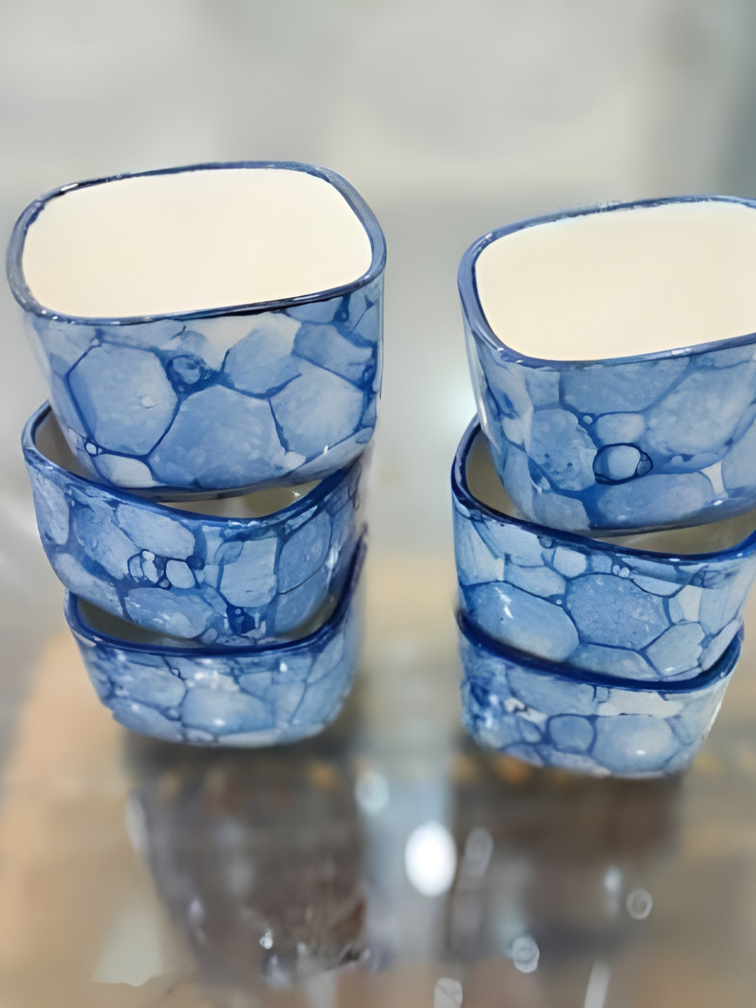 Your Local Store Blue & White 6 Pieces Ceramic Easy to Clean Serving Dip Bowls