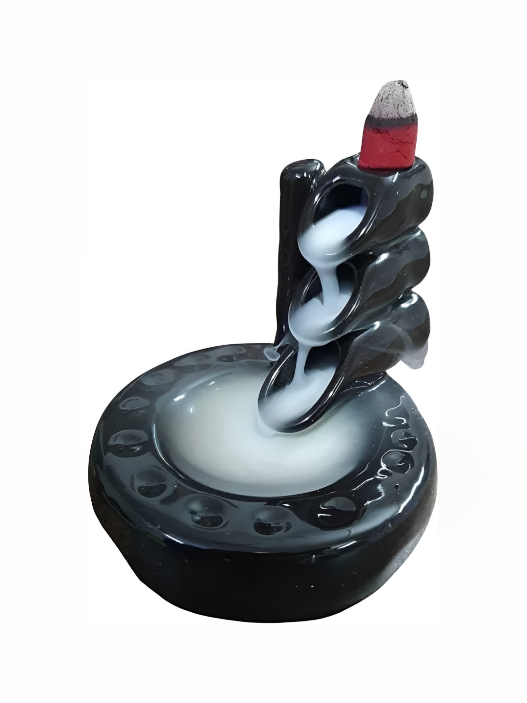 Your Local Store Black Ceramic Glossy Prayer Room Tiny Showpiece - 3.9 Inches