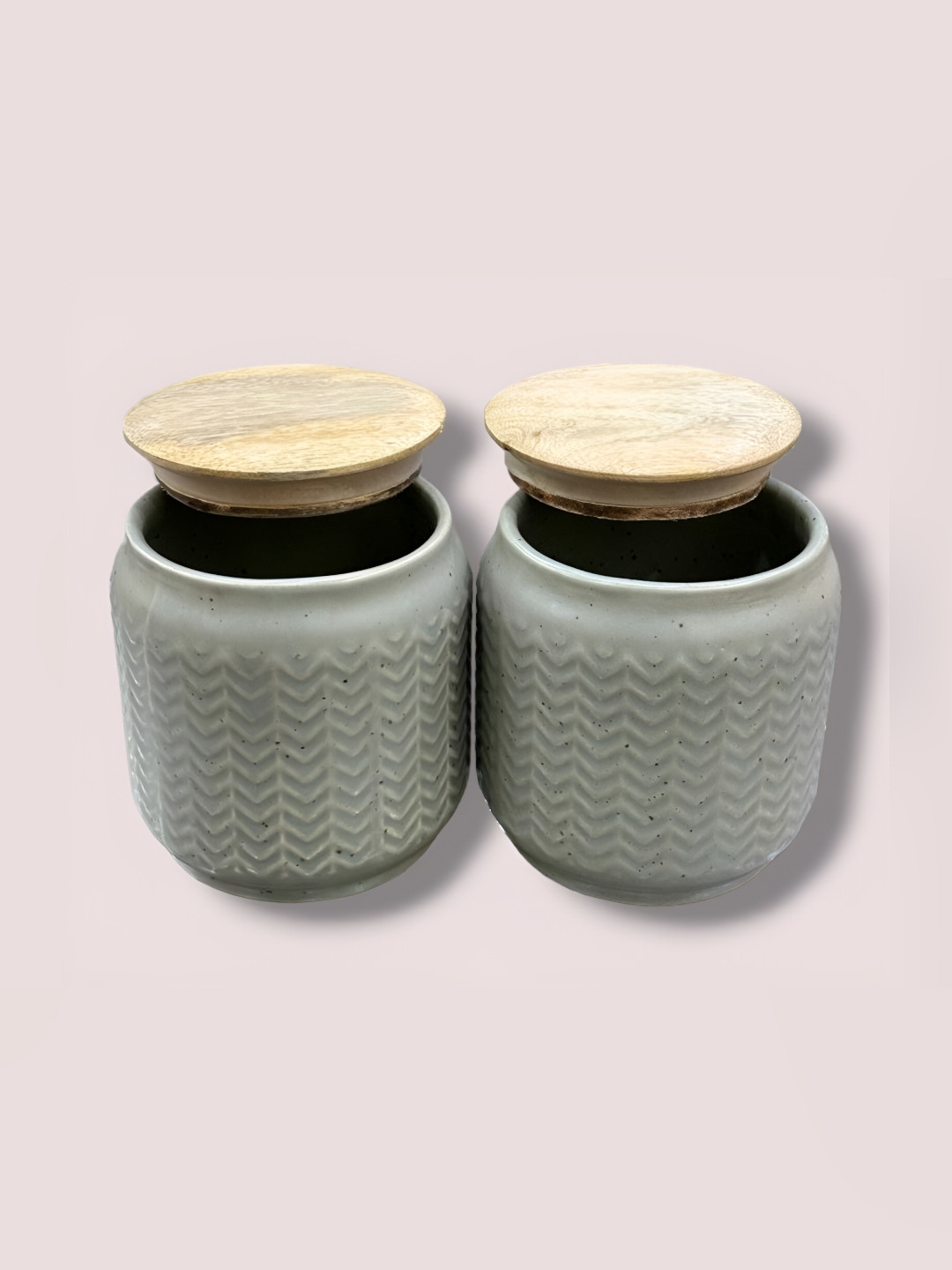 Your Local Store Grey Ceramic Air Tight 2 Piece Flip Top Graduated Container