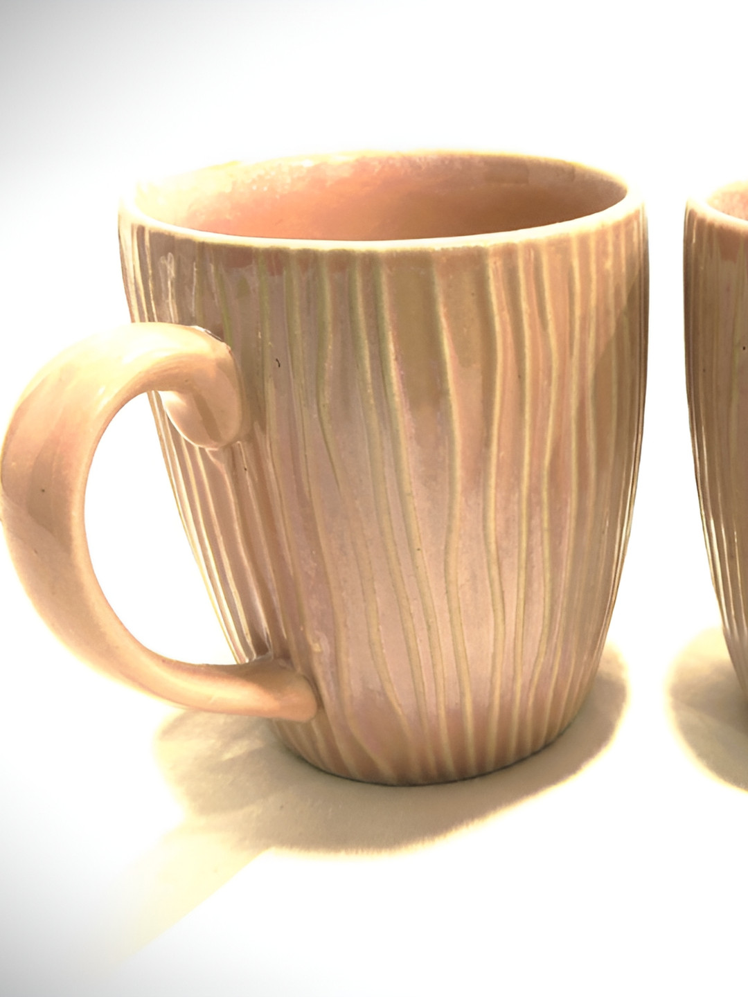 Your Local Store Pink Textured Ceramic Handmade 2 Piece Mugs-260ml