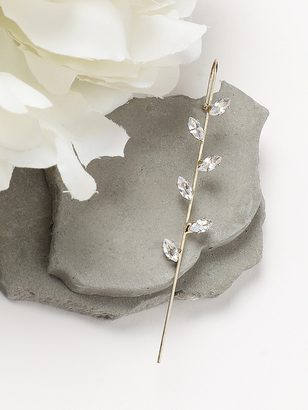 DressBerry Transparent Gold-Plated Contemporary Ear Cuffs