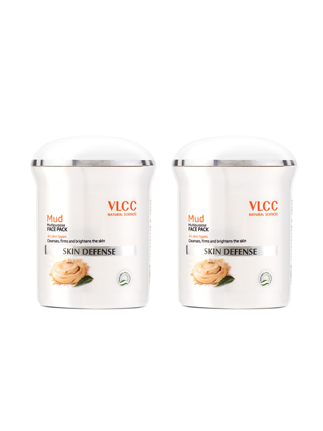 VLCC Set Of 2 Skin Defense Multipurpose Mud Face Pack To Firm & Brighten Skin - 70g Each