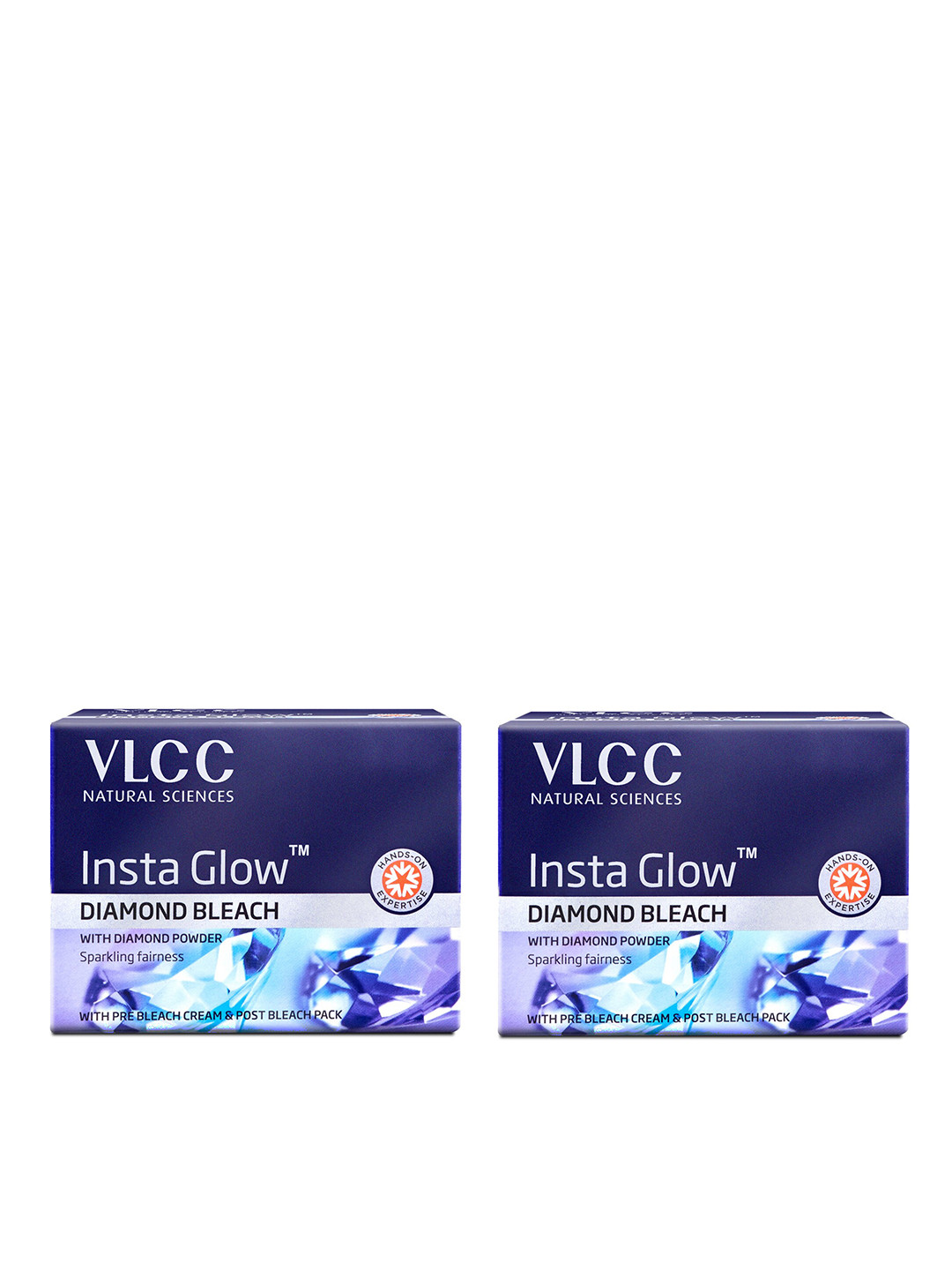 VLCC Set Of 2 Insta Glow Diamond Bleach With Aloe Vera & Colloidal Diamond