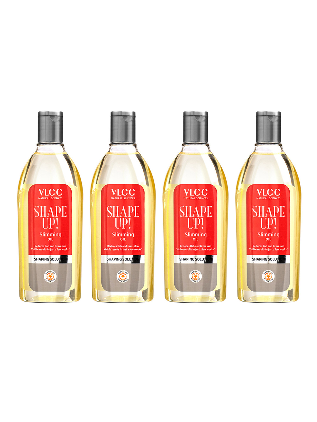 VLCC Set of 4 Shape Up Slimming Oil to Reduce Flab, Firm Skin & Tone Muscle - 200ml Each