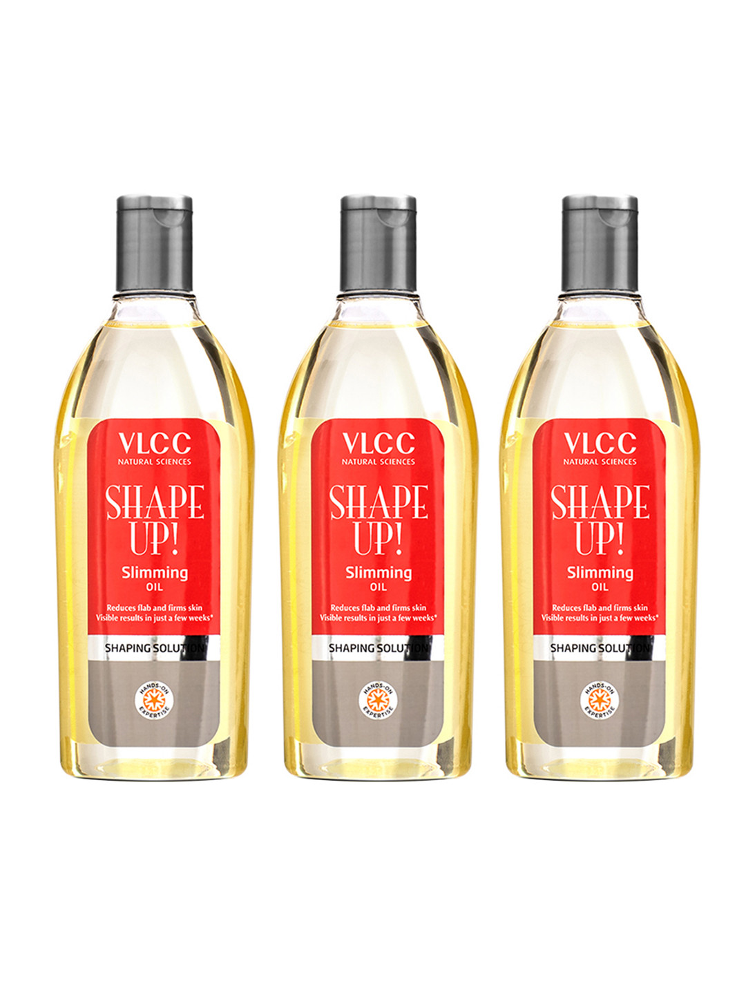VLCC Set of 3 Shape Up Slimming Oil to Reduces Flab, Firms Skin & Tone Muscle - 200ml each