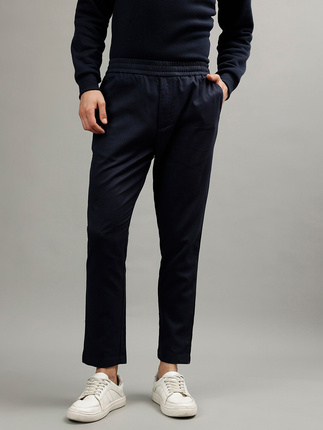 Iconic Men Mid-Rise Slim Fit Cotton Chinos Casual Trousers