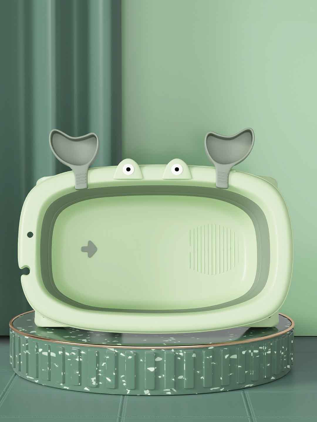 Polka Tots Infant Kids Green Splish Splash Foldable Bathtub